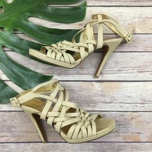 Diane Von Furstenberg cream strappy sandals
